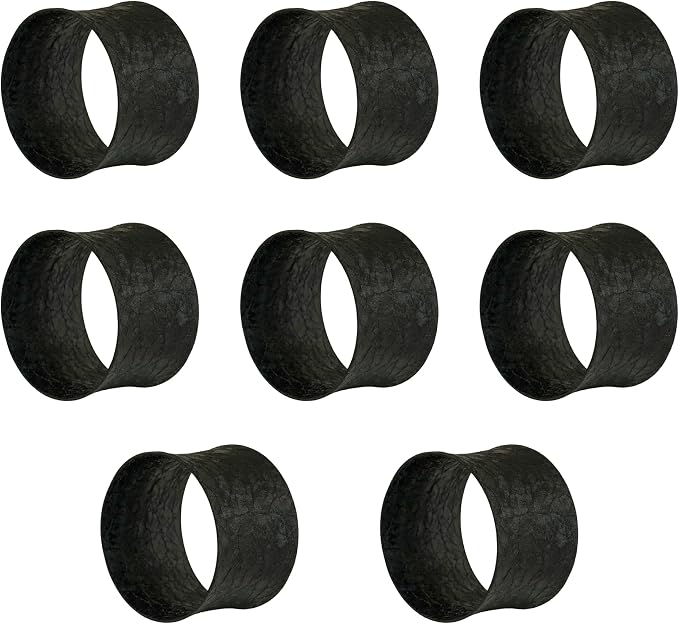 ITOS365 Black Napkin Rings Set of 12, Round Metal Napkin Ring Holder, Napkin - Image 4