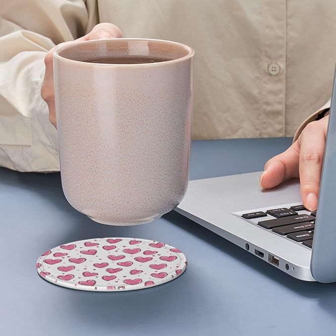 Valentines Day Pink Heart Coasters - Image 6