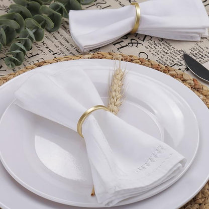 wonlex Cuff Brushed Gold Napkin Rings Set of 4, Circle Napkin Buckles Holder - Image 3