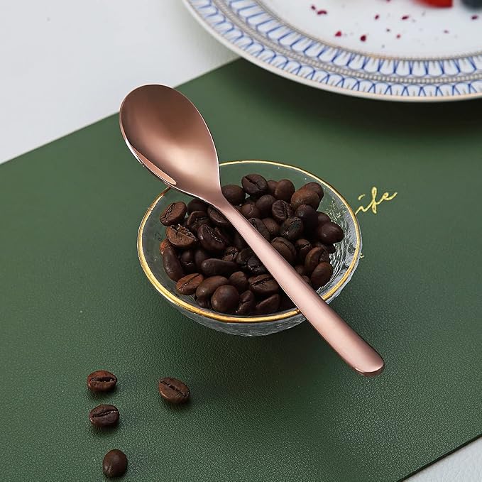 Copper Demitasse Espresso Spoons, 5.5'' Mini Coffee Spoons, Dishwasher Safe - Image 8