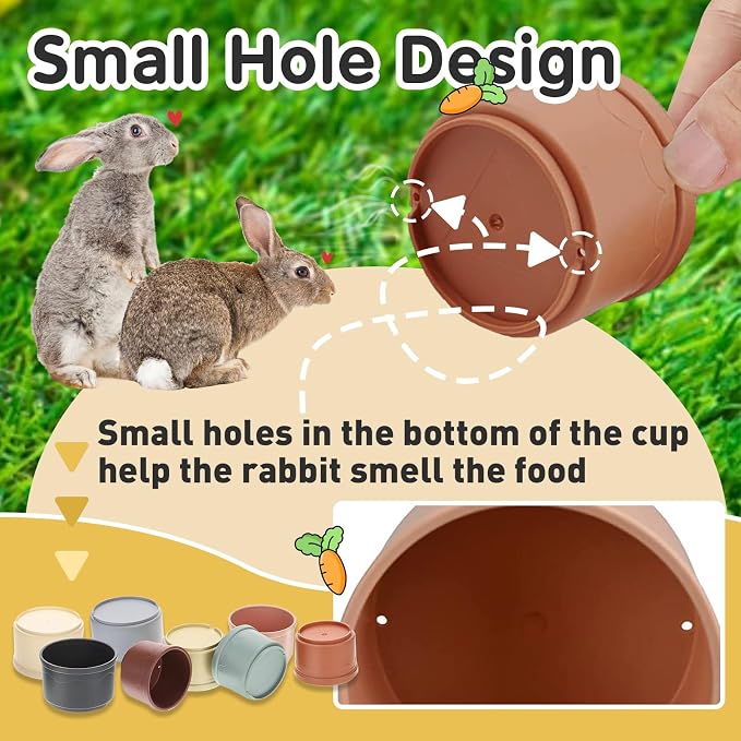 8 Pcs Stacking Cups for Rabbits, Colorful Bunny Toys for Rabbits and Small - Image 6