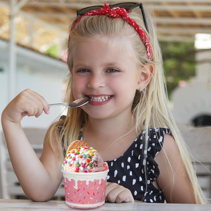 Aodaer 300 Pack 8oz Paper Bowls Sprinkles Ice Cream Cups 6 Color Disposable - Image 6
