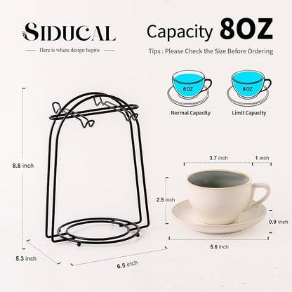 Stackable Cappuccino Cup Set of 4 Activated-Glazed Ceramic Coffee Cup | Ceramic - Image 2
