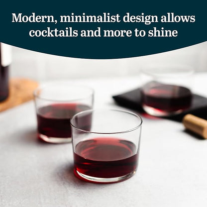 Libbey Café Petite Rocks Glasses Set of 8, Dishwasher Safe Old Fashioned - Image 2