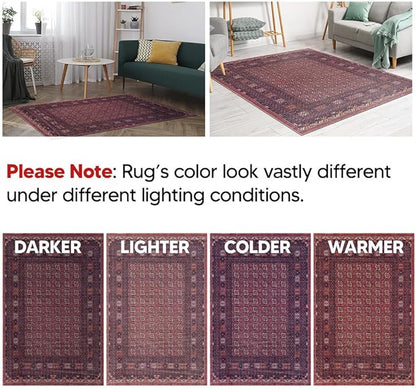 Keen Home Design 2x3 Rug - Machine Washable Entry Rug with Non-Slip Backing, Ideal for Enteryway, Kitchen, Bathroom, Laundry Room - Vintage, Easy Clean, Durable, Low Pile Rug - (2' x 3')