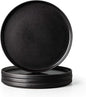 AmorArc Ceramic Dinner Salad Plates Set of 4, 8.5 Inch Reactive Matte Glaze Dish Set, Dessert, Salad, Appetizer, Small Dinner Plate, Microwave, Dishwasher Safe,Scratch Resistant,Reactive Matte Black