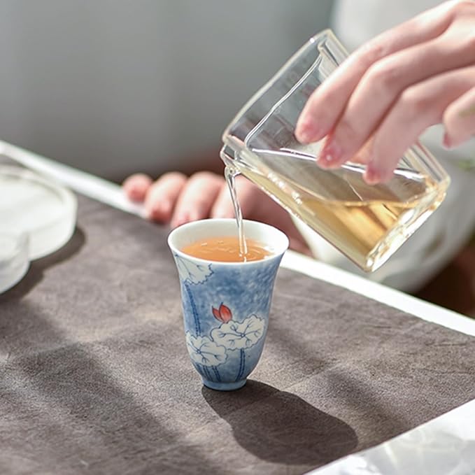 KAMMAK Ceramic Tea Cups Set of 2, 1.7 oz, Vintage Small Teacups, 787N | Hand - Image 5