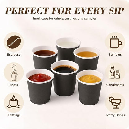 100 Pcs Mini Coffee Cups Brown Culture Cup 2oz Disposable Bathroom Cups Paper - Image 5