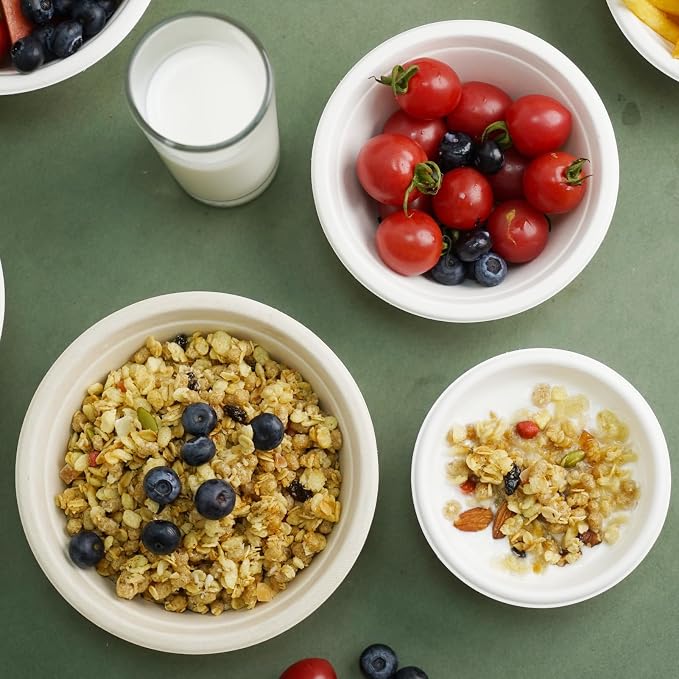 JINVOGREEN 200 Count 8 oz Paper Bowls, Small Disposable Compostable Bowls - Image 8