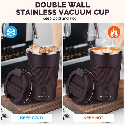 MOMSIV 12oz Travel Coffee Mug, Insulated Coffee Cups - Image 3