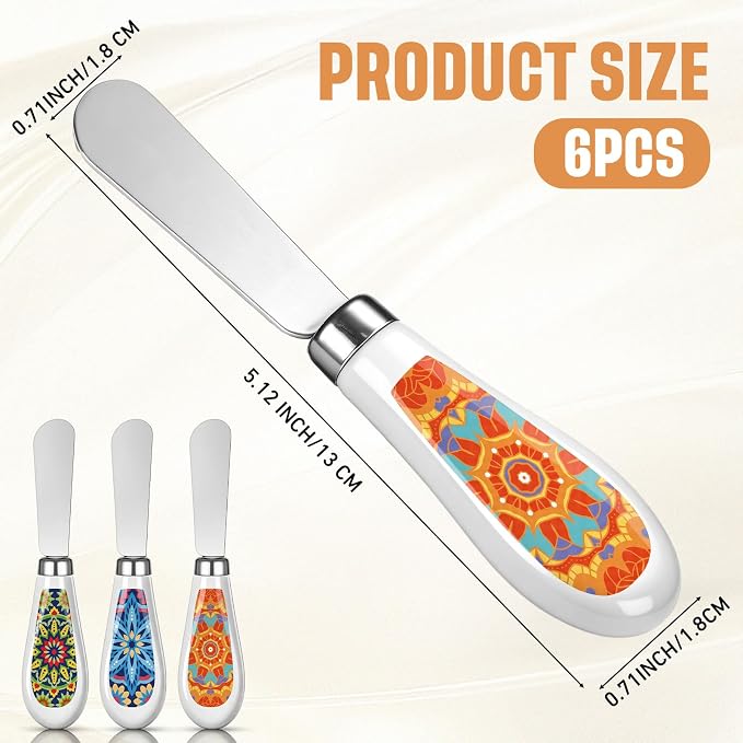 6 Pack Cheese Spreaders bulk 4.95" Stainless Steel Butter Knife - Image 3