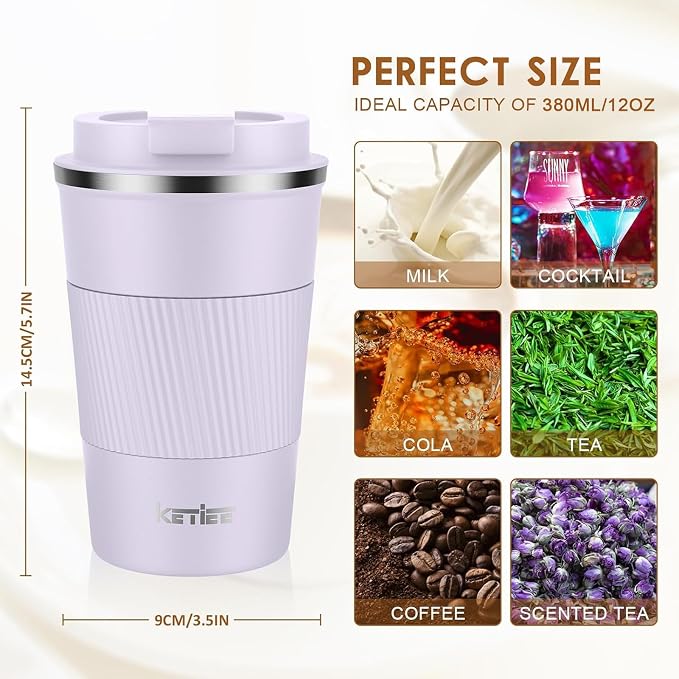 KETIEE Travel Mug 12oz: Insulated Coffee Mug - Image 6