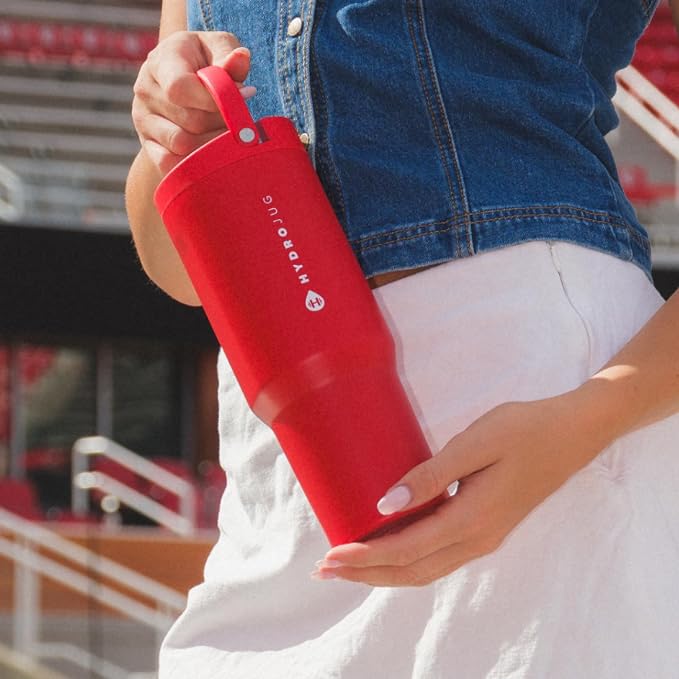 HydroJug Sport 32 oz Insulated Stainless Steel Water Bottle, Alumni Red - Image 5