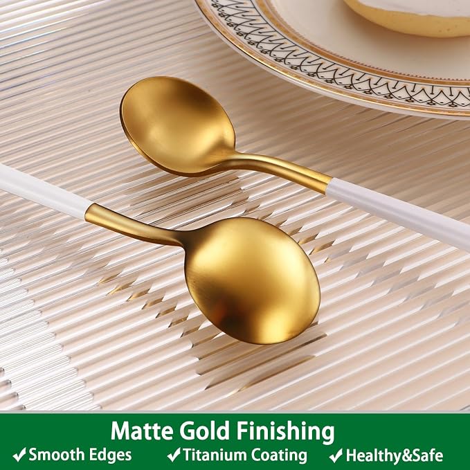 9 Inches Satin Gold Stainless Steel 18/10 Iced Teaspoons - Image 4