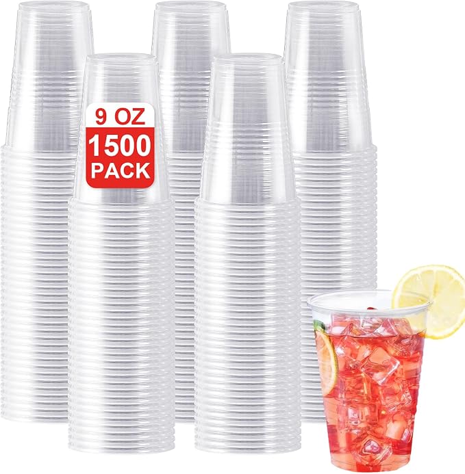 SIUQ 1500 Pack 9 oz Plastic Cups, Thanksgiving by SIUQ