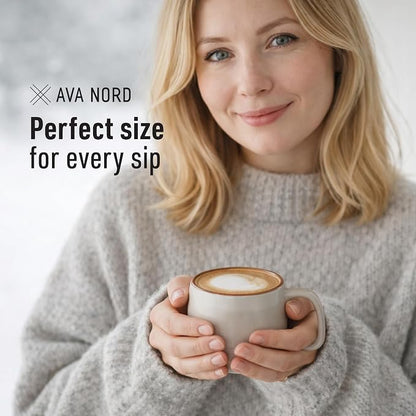 Ava Nord Small Stoneware Ceramic Coffee Mugs Set of 4-6 oz - Image 4