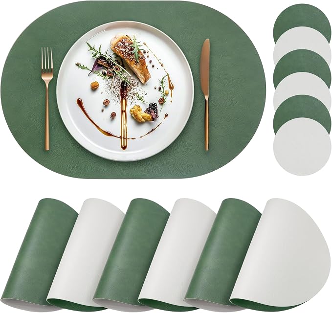 Faux Leather Placemats Set of 6 by yuuzue
