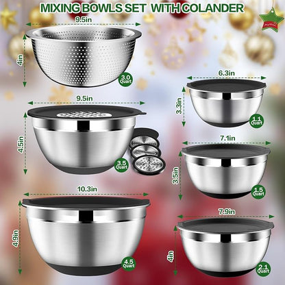 DUTZUN Kitchen Appliances, Large Mixing Bowls - Image 2