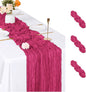 3 Pack Hot Pink Cheesecloth Table Runner, 17 x 108 inch, Semi Sheer Boho Cheese by ACSUIT