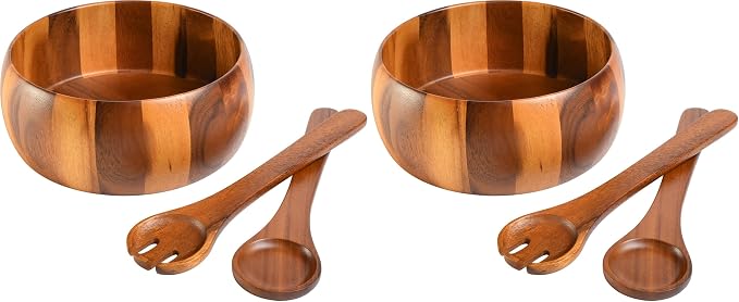 Gibson Home Laurel Acacia Wood Salad Bowl Set, 3 by GibsonHomewares