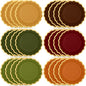48 Pcs Green and Brown Paper Plates 9 Inch Gradient Woodland Scalloped Paper Plates Disposable Dinner Dessert for Birthday Wedding Bridal Party Supplies, 6 Colors