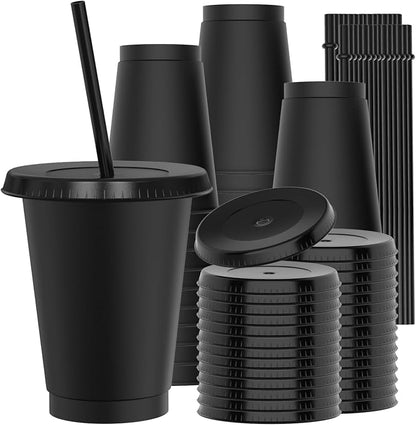 16 oz Reusable Black Plastic Cups by Unknown