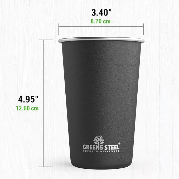 Stainless Steel Cups - 16 oz Pint Tumbler - Premium Metal Drinking Glasses | - Image 4