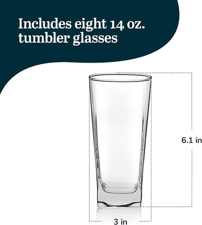 14.3 oz Drinking Glasses Set of 8, Tumblers - Image 3