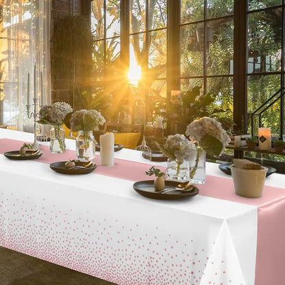 Disposable Plastic Tablecloth And Satin Table Runner Set - Image 7