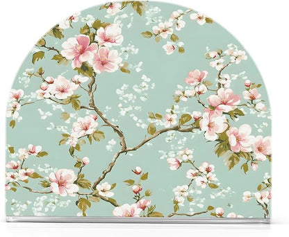 Spring Blossom Flowers Background Napkin Holder for Table Kitchen Decor Acrylic Hearts Paper Napkin Holders for Tissue Dining Room Indoor Outdoor Party Holiday Accessories