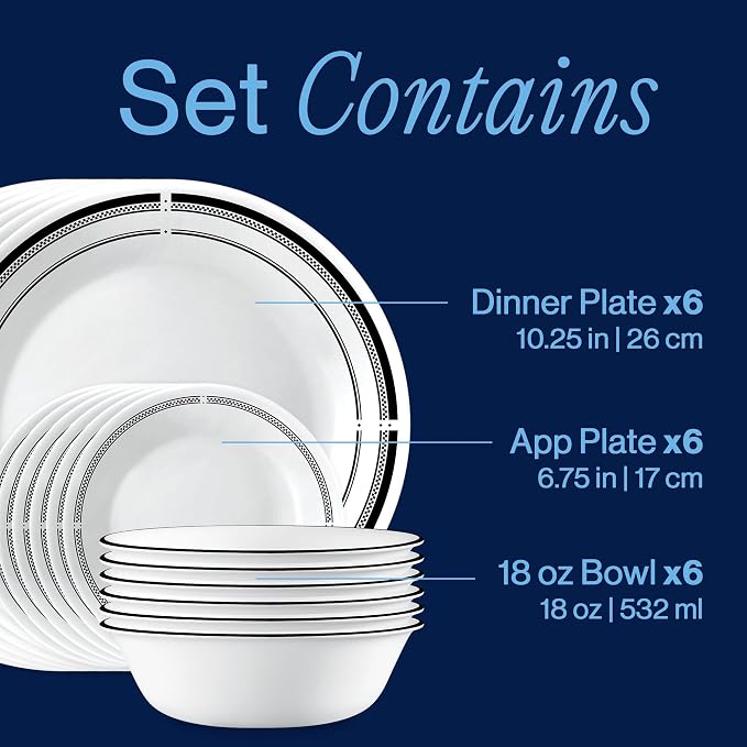 Corelle 18-Piece Round Dinnerware Set Service - Image 3