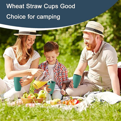 PYRMONT Wheat Straw Cups 20 Oz Alternative Plastic Cups Set of 6 Unbreakable - Image 7