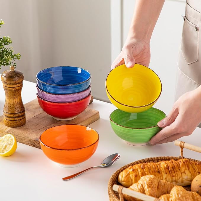 vancasso Bonita 12 Oz Small Bowls Set of 6, Ceramic Mini Dessert & Dipping - Image 7