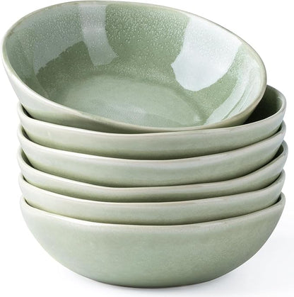 AmorArc Ceramic Cereal Bowls Set of 6, 24 oz Handmade Stoneware Bowls by AmorArc