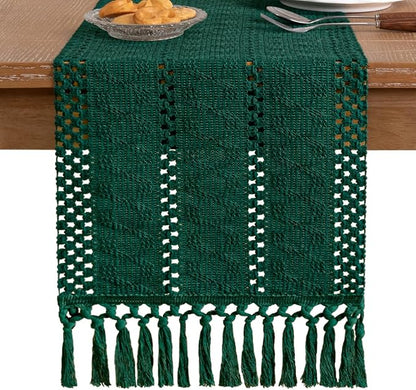 Boho Table Runner Summer Farmhouse Rustic Dining Dresser Scarf Home Decor | - Image 3