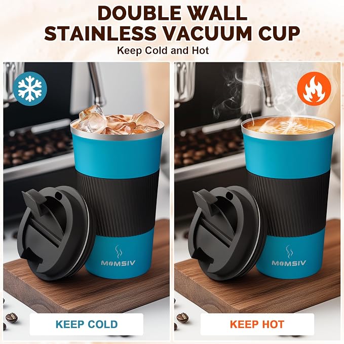 MOMSIV 17oz Travel Coffee Mug, Insulated Coffee Cup - Image 3