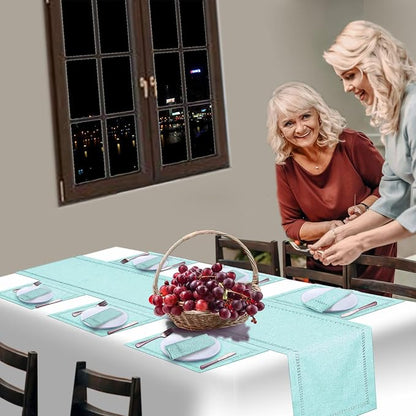 Grelucgo Handcrafted Solid Color Dining Table Runner, Dresser Scarf, - Image 6