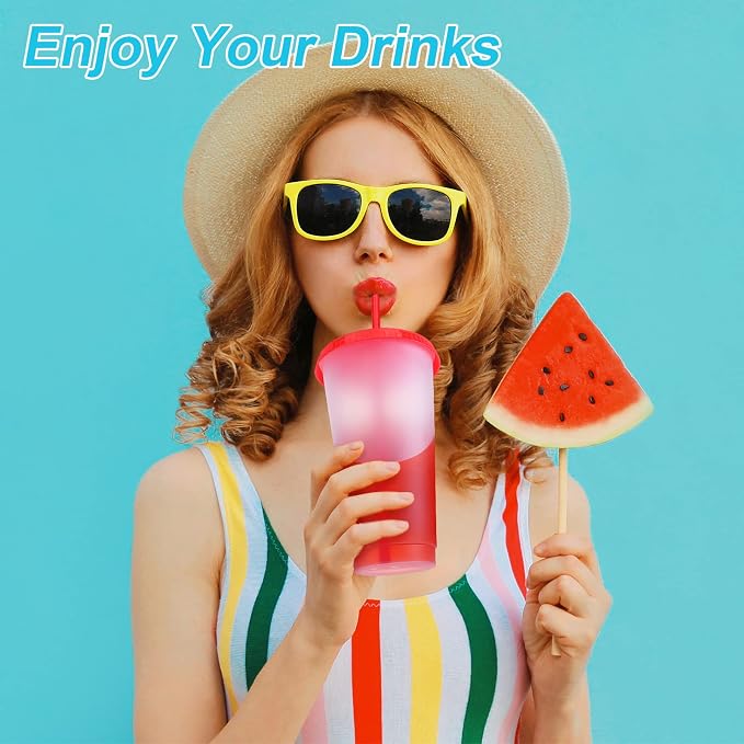 24 Pack Plastic Tumblers with Lids and Straw, Reusable Cups with Lids and - Image 6