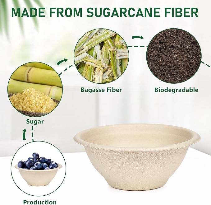 Small Paper Bowls 6 oz, 100 Pack Biodegradable Compostable | Biodegradable - Image 6