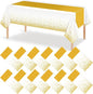 12Pcs White and Gold Tablecloth Party Decorations, Plastic White Table Cloth by MASHAN