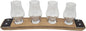 Premium 4 Glass Whiskey Flight/Natural (light Oak)/ Crystal Glasses