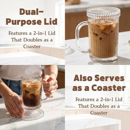 Noamus 4 Pack Glass Coffee Mugs - Image 3