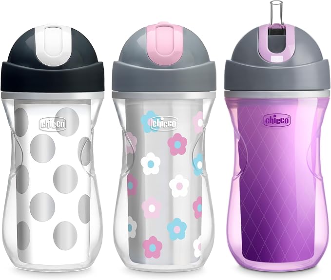 Chicco Insulated Straw Sippy Cup 12+ Months, 9oz Toddler Training Cup by ChiccoUSA