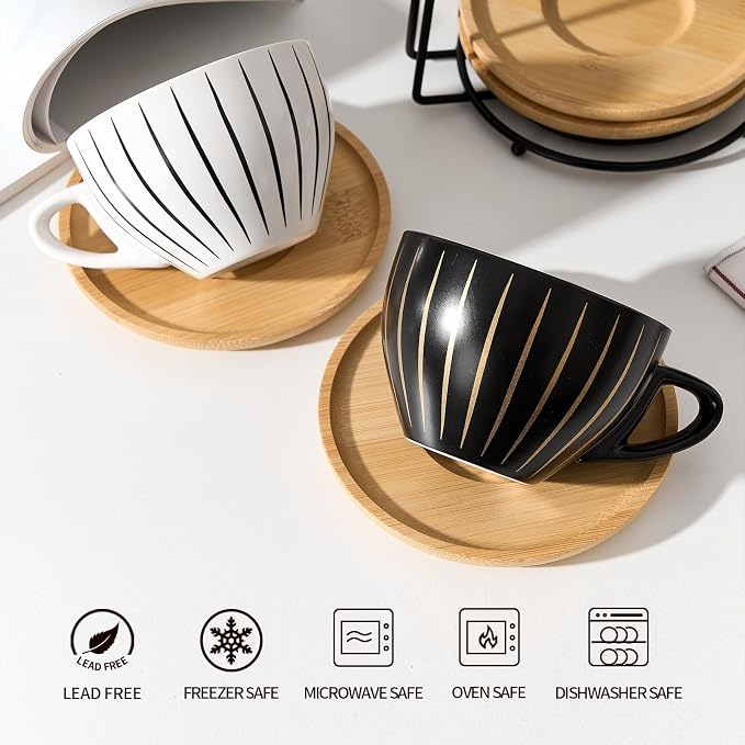 LUKA Ceramic Demitasse Espresso Cups Set - Image 2