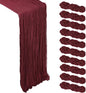 10 Pack Burgundy Cheesecloth Table Runner 9Ft Gauze Red Cheese Cloth Runner by Heneger