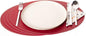 Nikalaz Oval Placemats Set (Pack of 4) Recycled Leather Table Mats 18 x 13 inches (45.7 x 33 centimetres), Kitchen Dining Table Decor by Nikalaz (Red)
