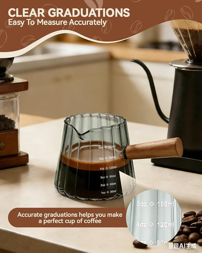 2 PCS Espresso Measuring Cup 6 Oz, Espresso Glass Cups - Image 4