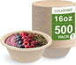 16oz Compostable Paper Bowls Disposable Round Natural Soup Bowls, Biodegradable by HarvestPackGOURMETSHOWCASE