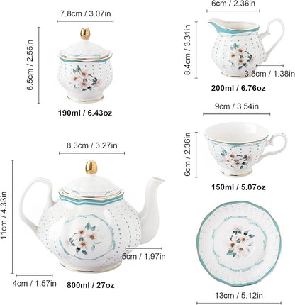 fanquare 21 Pieces Royal Style Porcelain Tea Set - Image 6