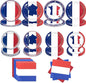 France French Flag Paper Plates and Napkins Party Supplies, Serves 60 | 180Pcs by Osonm